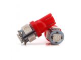 Светодиодная автомобильная лампа T10 W2,1x9,5d 5 SMD (5050) 12V RED