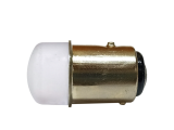 Светодиодная автомобильная лампа P21W BA15S 12V 9 SMD 2835 WHITE матовая линза "Т", 1 контакт