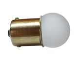 Светодиодная автомобильная лампа P21W BA15S 12V 9 SMD 3014 WHITE матовая линза "R", 1 контакт