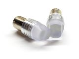 Светодиодная автомобильная лампа P21W BA15S 12V 9SMD 2835 WHITE 3D матовая линза 1 контакт