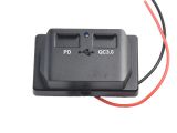 Накладное автомобильное зарядное устройство A51QCPDB 12-24В USB QC3.0(18W) + TYPE-C PD(30W) с синим индикатором