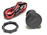 USB розетка UCC-305 автомобильная круглая врезная с вольтметром (12-24В, USB QC 3.0 + TYPE-C PD, синяя подсветка)