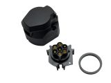 Разъем прицепа гнездо (мама, розетка) 12V 7 pin (латунные штифты) пластиковый влагозащищенный (ISO 1724)