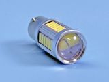 Светодиодная лампа P21W BA15S 12-24V 33 SMD 5630 WHITE с линзой, 1 контакт