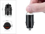 Автомобильное зарядное устройство-штекер прикуривателя MINI 12-24V 100W USB-C+USB-A