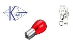 Автомобильная лампа КВАНТ P21W 12V 21W BA15s Red