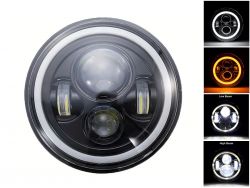 Світлодіодна фара кругла JR-4 / 1-45W 7 дюймів 4 світлодіода CREE ближнє / дальнє + "ангельські очки"}