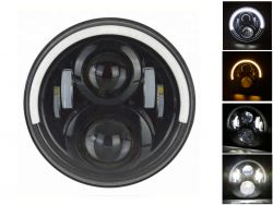 Світлодіодна фара кругла JR-2 / 3-60W 7 дюймів 4 світлодіода CREE ближнє/дальнє світло + "ангельські очки"}
