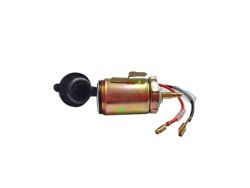 Гнездо прикуривателя AG-1018-1 врезное с крышкой (без провода, с желтой подсветкой, металлическое)