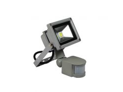 LED прожектор уличный влагозащищенный IP65 серый 10W COB холодный белый с датчиком движения