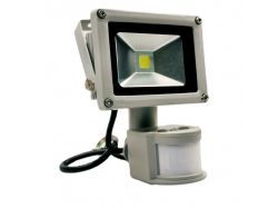 LED прожектор уличный влагозащищенный IP65 серый 20W COB холодный белый с датчиком движения