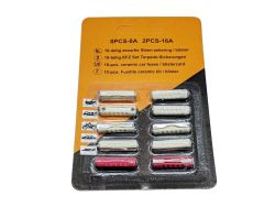 Комплект предохранителей цилиндр пластик ABS 10 шт.