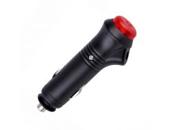 Штекер прикуривателя с кнопкой и красной подсветкой
