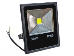 LED прожектор уличный влагозащищенный IP65 черный 30W COB холодный белый, винт с внутренней стороны