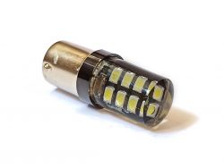 Светодиодная автомобильная лампа P21W BA15S 12V 16 SMD 2835 WHITE в силиконе, 1 контакт