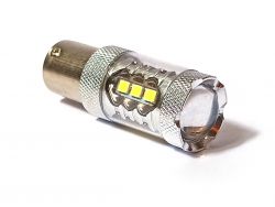 Светодиодная автомобильная лампа P21W BA15S 12V 16 SMD Osram WHITE прозрачная линза, неполярный, 1 контакт