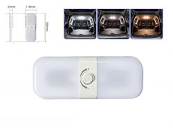 LED плафон салону універсальний SND-0016 12-24V 120 SMD 2835 WHITE з вимикачем (плавне регулювання яскравості). 300х118х33 мм