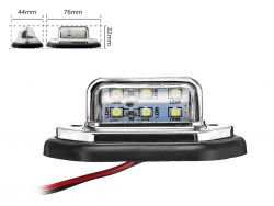 Универсальный LED фонарь подсветки номера PZD-0001с 12-24V 6 SMD WHITE, хромированный корпус}