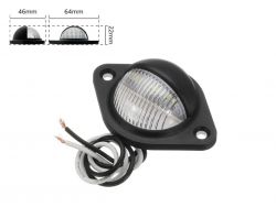 Универсальный LED фонарь подсветки номера PZD-0006 12-24V 3 SMD WHITE, черный корпус