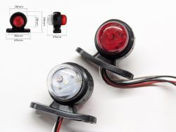 LED габарит заноса прицепа BD-0006 мини прямой 12-24V 44мм  красно-белый (1 шт)