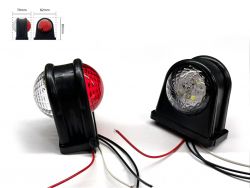 LED габарит заноса прицепа YD-0001 прямой 12-24V 8см  красно-белый}