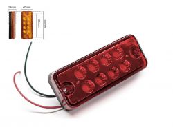 Габаритный фонарь-катафот BD-0001R 8 LED красный IP67 12-24V (1 шт). Размер: 100*40*18 мм}