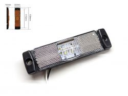 Габаритный фонарь-катафот BD-0036W 4 LED белый IP67 12-24V (1 шт). Размер: 130*32*15 мм}
