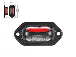 Габаритный фонарь-катафот BD-0116, фонарь подсветки номера 2 LED белый/красный 12-24V IP67 (1 шт). Размер: 66*32*20 мм