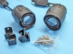 Противотуманные фары Bi LED  линзы HP-GZD-352-01 круглые униврсальные, 9-32V 40/60W белый+желтый свет (комплект 2 шт)}