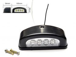 Универсальный LED фонарь подсветки номера PZD-0024 12-24V 4 SMD WHITE, черный корпус