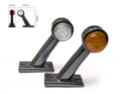 LED габарит заноса прицепа YD-0009 под углом 45˚ 10-30V 15см  оранжево-белый}