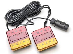 Комплект светодиодных задних фонарей прицепа 4014B на магнитах с кабелем