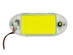 LED плафон салона универсальный HC-COB-145*58 12-24V COB 165 chips WHITE с выключателем. 280х30х10 мм}