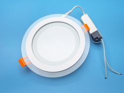 LED светильник врезной потолочный круглый 12W 4100K (нейтралный свет) со стеклянным декором