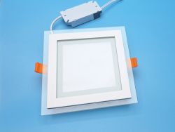 LED светильник врезной потолочный квадратный 12W 4100K (нейтралный свет) со стеклянным декором