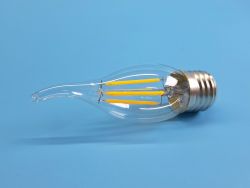 LED лампа Квант FILAMENT С35 E27 220V 4W 4100К нейтральный свет, свеча на ветру