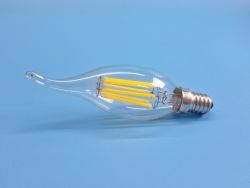 LED лампа Квант FILAMENT С35 E14 220V 6W 3000К теплый свет, свеча на ветру