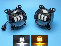 Комплект светодиодных противотуманных фар HP-GZD-351-06 4" (104 мм), 24W, белый+жёлтый свет, для DAF XF 105}