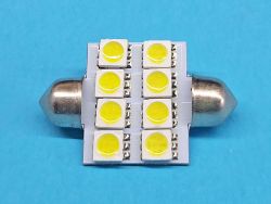 Светодиодная лампа T11 x 36mm SV8,5 8 SMD 5050 12V WHITE