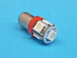 Светодиодная лампа T8,5 BA9S 5 SMD 5050 12V RED