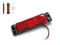 Габаритный фонарь-катафот BD-0036R 4 LED красный IP67 12-24V (1 шт). Размер: 130*32*15 мм