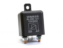 Реле электромагнитное силовое 200A 12V 4 контакта с кронштейном, медная обмотка, термостойкий корпус}