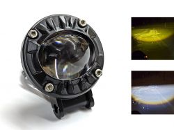 Дополнительная LED фара HP-GZD-314-01 круглая 17W 10-30V белый/желтый свет со свето-теневой границей