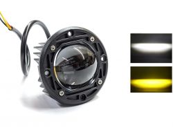 Дополнительная LED фара HP-GZD-267-01 круглая 14W 10-30V белый/желтый свет со свето-теневой границей