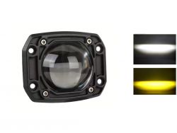 Дополнительная LED фара HP-GZD-266-01 квадратная 14W 10-30V белый/желтый свет со свето-теневой границей