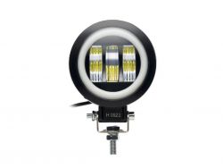 Светодиодная фара 30W(QA) круглая 9-30V 3 светодиода CREE (четкая свето-теневая граница) с ДХО