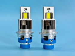 LED лампа D2S D2R D4S D4R 12V 110W/пара 6000K canbus, радіатор + вентилятор, алюмінієвий корпус, діод 9575 chips