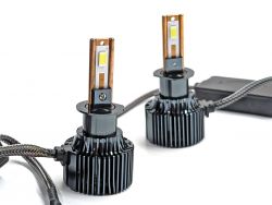 LED лампы N6 H1 12V 110W 6000K с чипом 3570, Canbus, комбинированным охлаждением и корпусом из авиационного алюминия