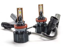 LED лампи N6 H11(H8/H9) 12V 110W 6000K з чіпом 3570, Canbus, комбінованим охолодженням та корпусом з авіаційного алюмінію