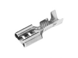 Клемма гнездовая мама 6.3 мм, неизолированная, под провод 1.5-2.5 кв.мм. Толщина металла 0.4 мм. (луженая)